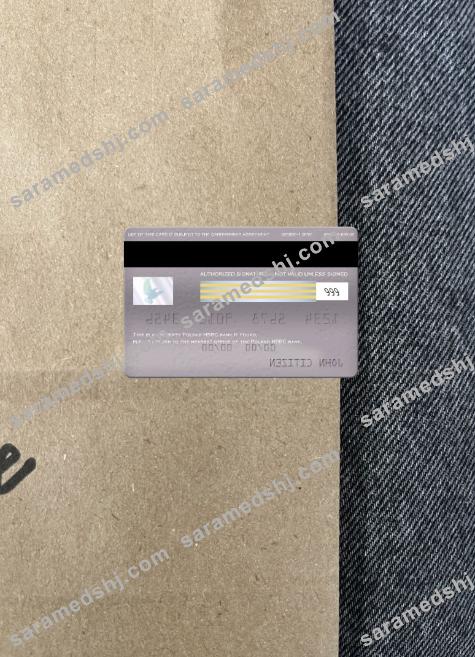 Poland HSBC bank visa electron card photolook back
